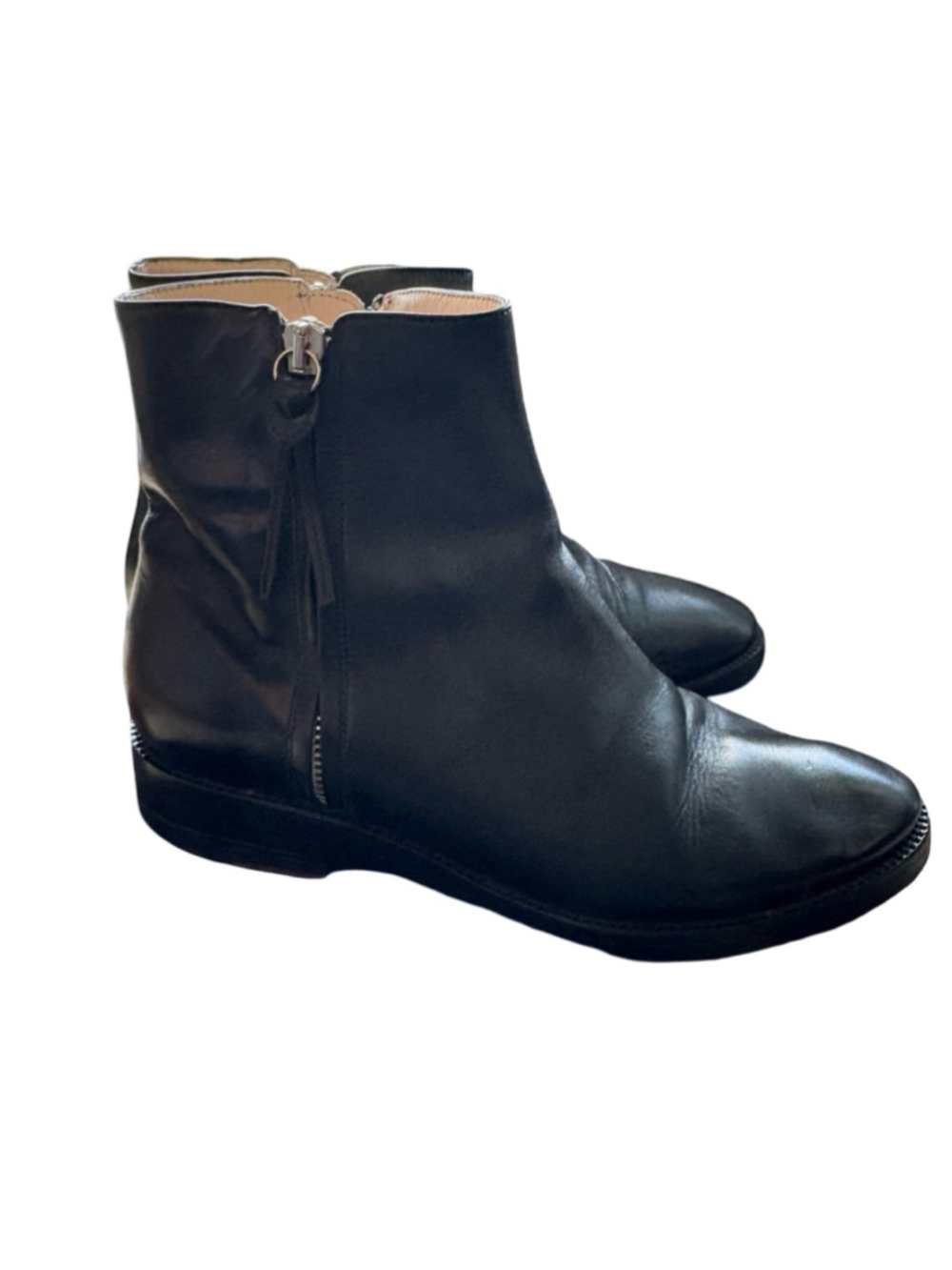 Cavallini Made in Italy 🇮🇹 Leather double zipper ankle boots- size 37 / 6.5